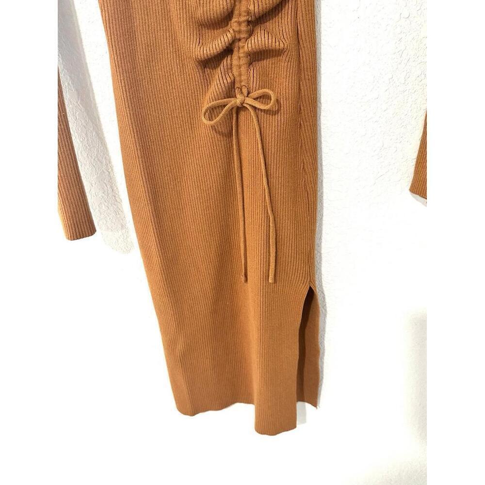 Almost Famous Burnt Orange Fall Long Sleeve Wrap Dress size M knit - Picture 3 of 15